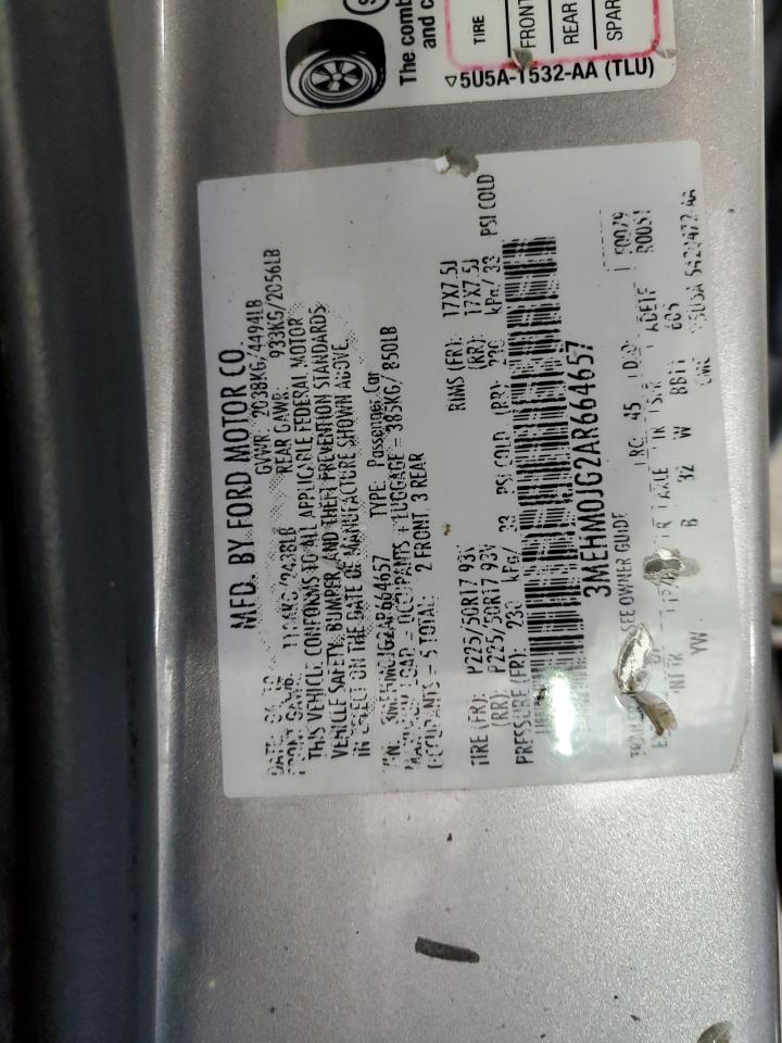 2010 Mercury Milan Premier VIN: 3MEHM0JG2AR664657 Lot: 63073025