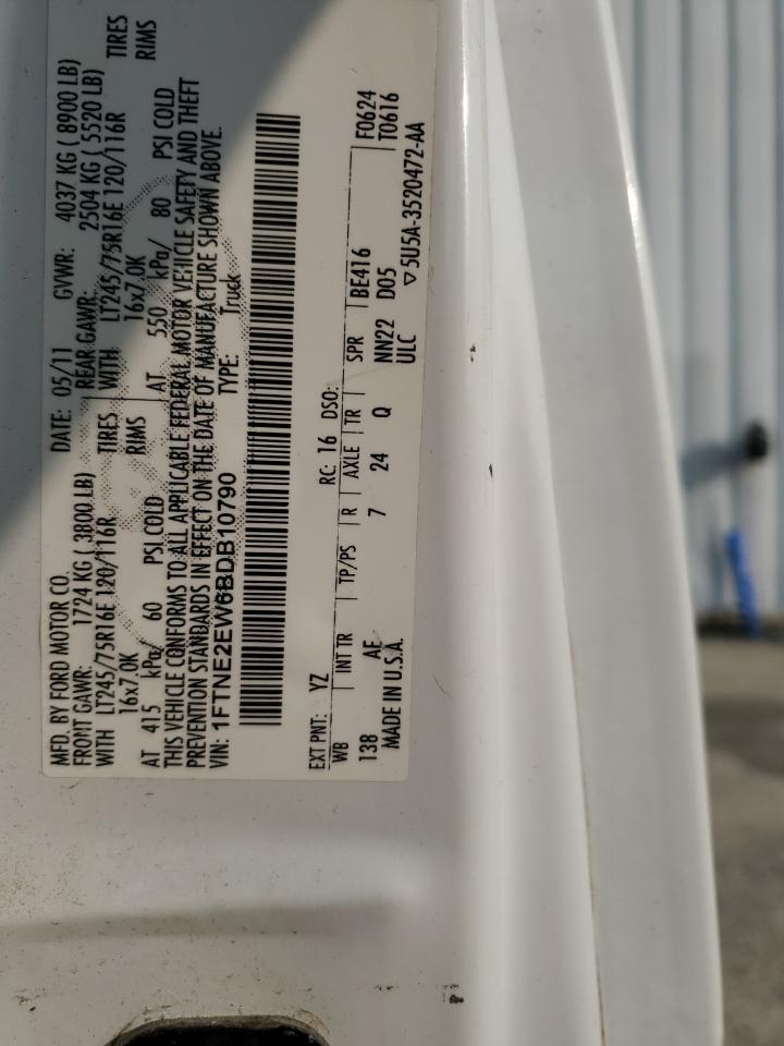 2011 Ford Econoline E250 Van VIN: 1FTNE2EW6BDB10790 Lot: 59182675