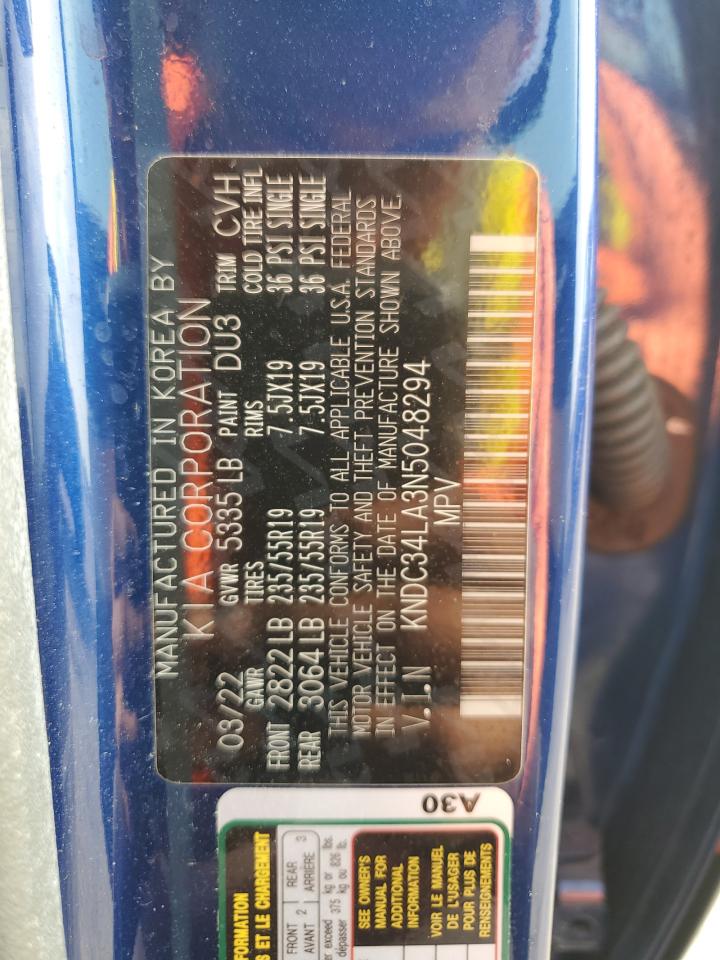 2022 Kia Ev6 Light VIN: KNDC34LA3N5048294 Lot: 59923995