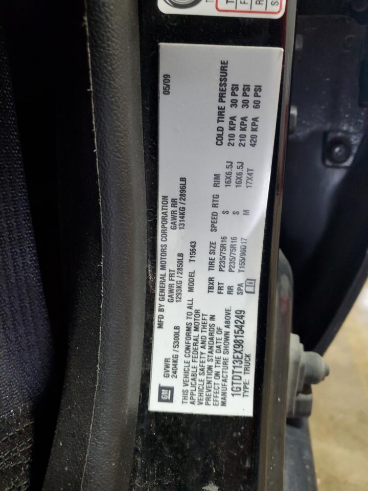 2009 GMC Canyon VIN: 1GTDT13EX98154249 Lot: 61347415
