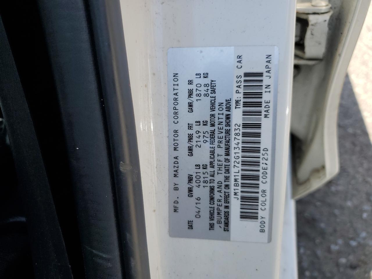 MAZDA 3 2016 VIN JM1BM1L72G1347832 zdjęcie 12