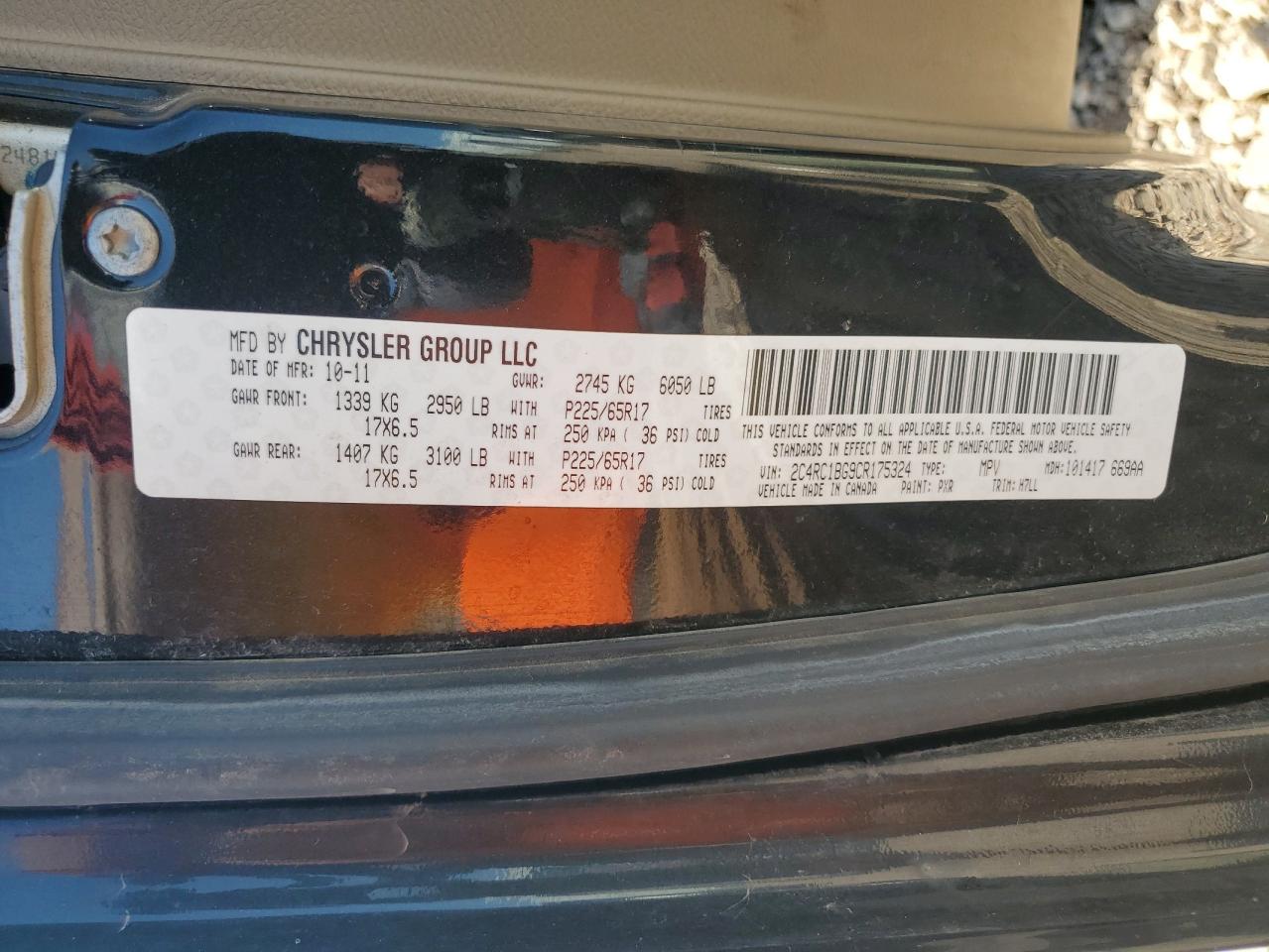 2012 Chrysler Town & Country Touring VIN: 2C4RC1BG9CR175324 Lot: 62794825