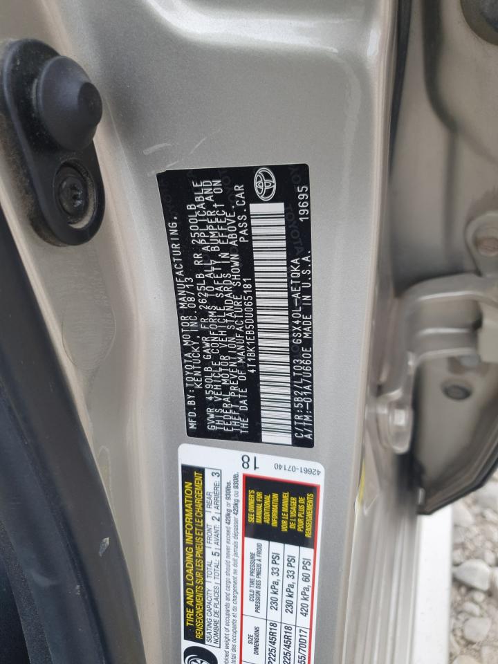 2013 Toyota Avalon Base VIN: 4T1BK1EB5DU065181 Lot: 61752705