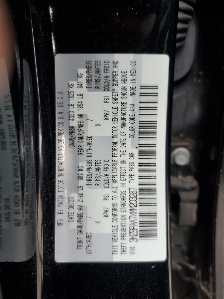 2021 Mazda 3 VIN: 3MZBPAA7XMM203287 Lot: 60079135