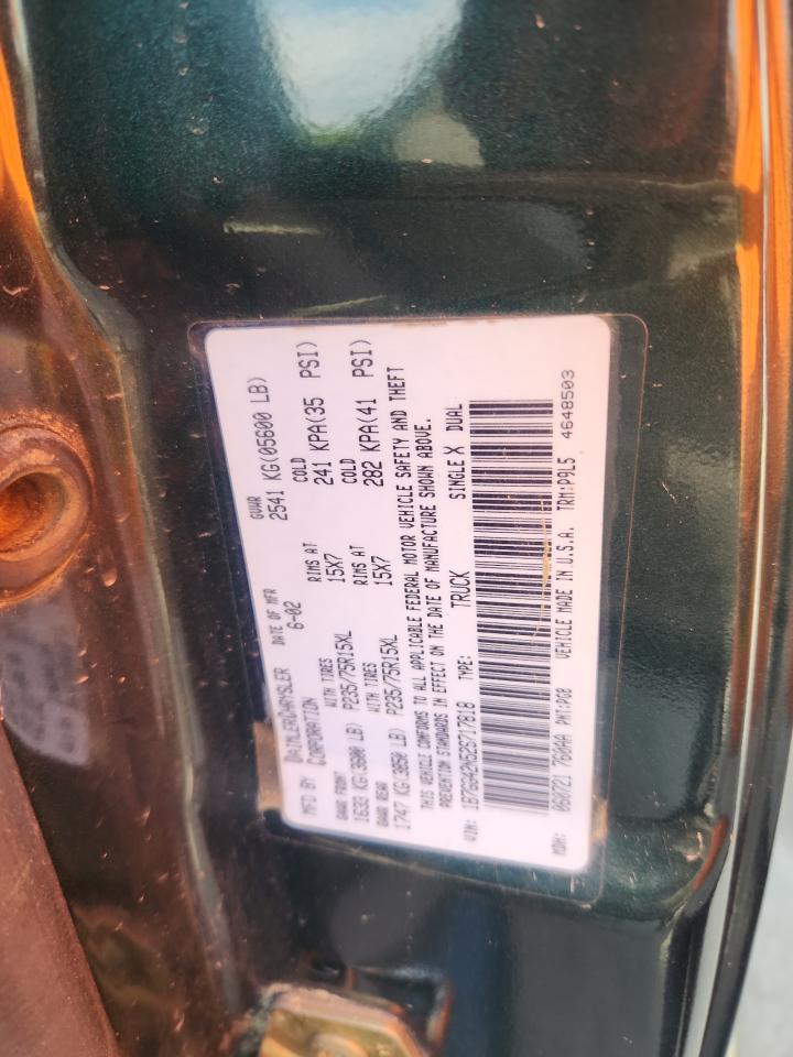 2002 Dodge Dakota Slt VIN: 1B7GG42N52S717818 Lot: 61561785