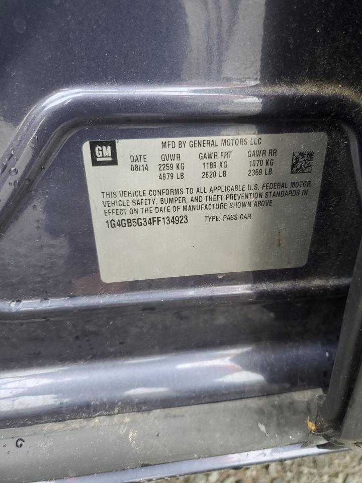 2015 Buick Lacrosse VIN: 1G4GB5G34FF134923 Lot: 60221435