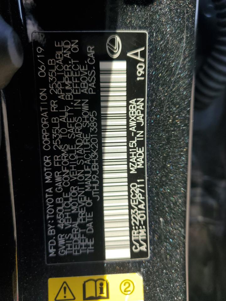 2019 Lexus Ux 250H VIN: JTHU9JBH3K2013895 Lot: 60231185