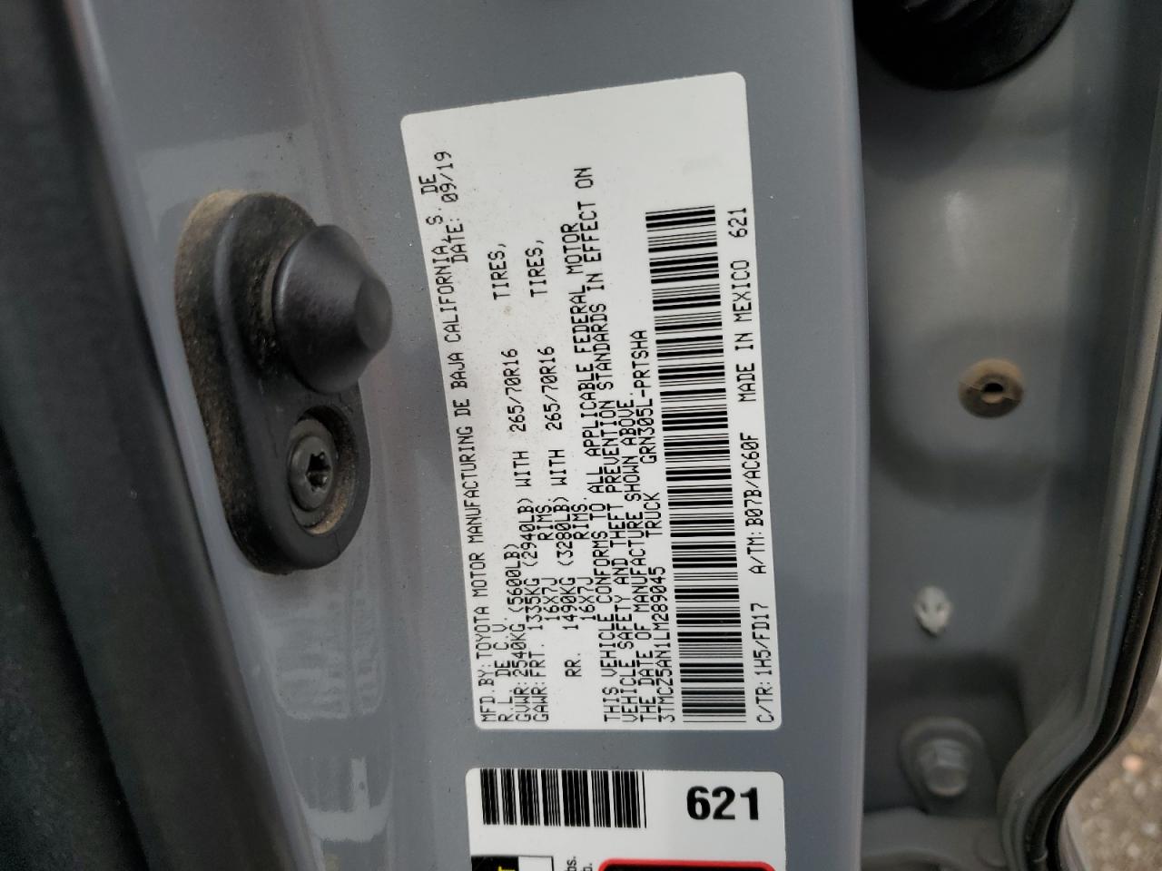 2020 Toyota Tacoma Double Cab VIN: 3TMCZ5AN1LM289045 Lot: 61625115
