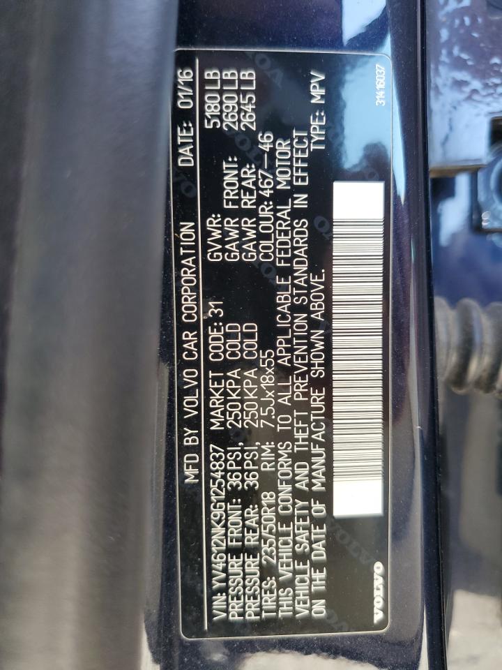 2016 Volvo Xc70 T5 Premier VIN: YV4612NK9G1254837 Lot: 61815435