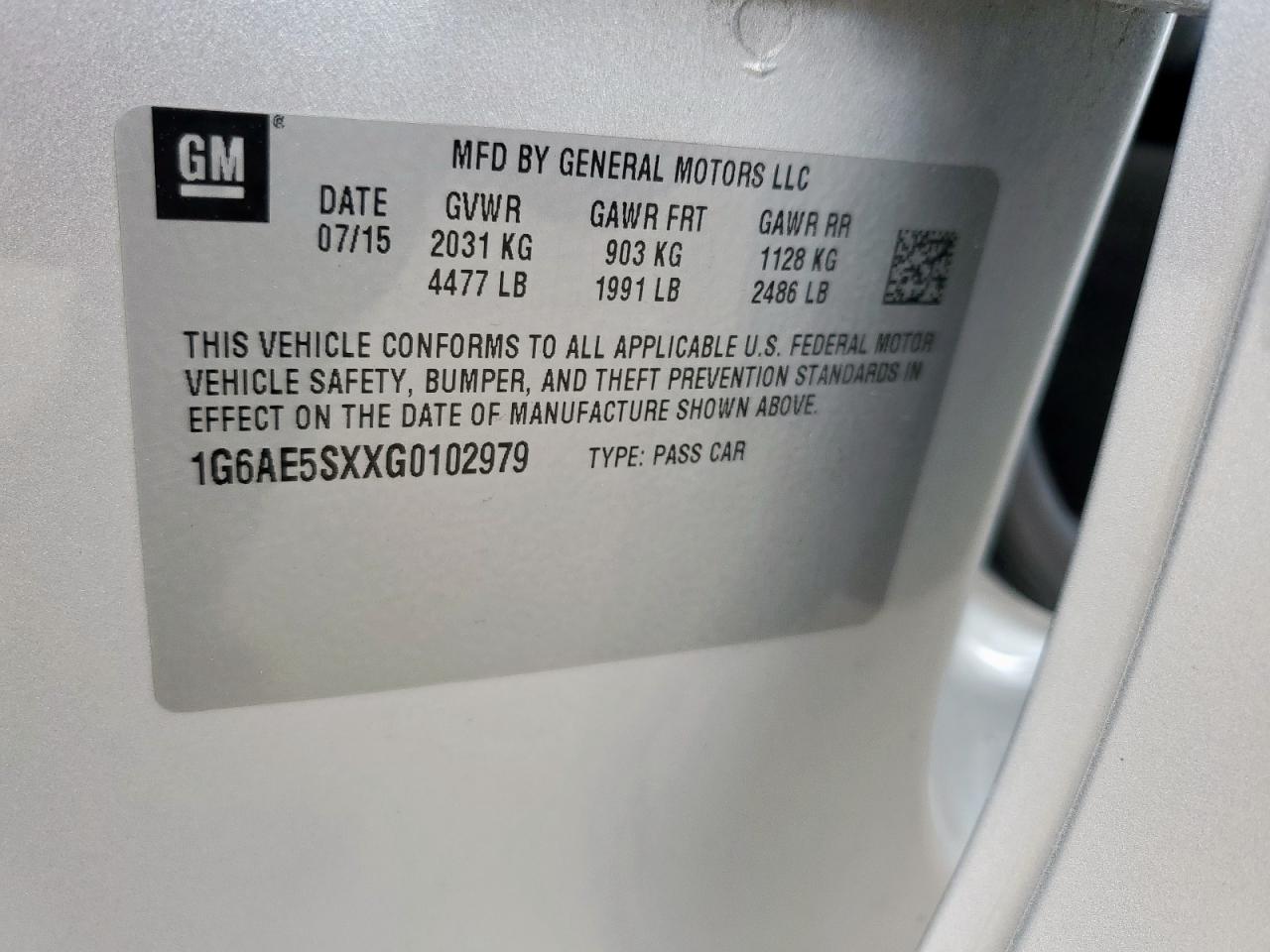 2016 Cadillac Ats Premium VIN: 1G6AE5SXXG0102979 Lot: 59757655