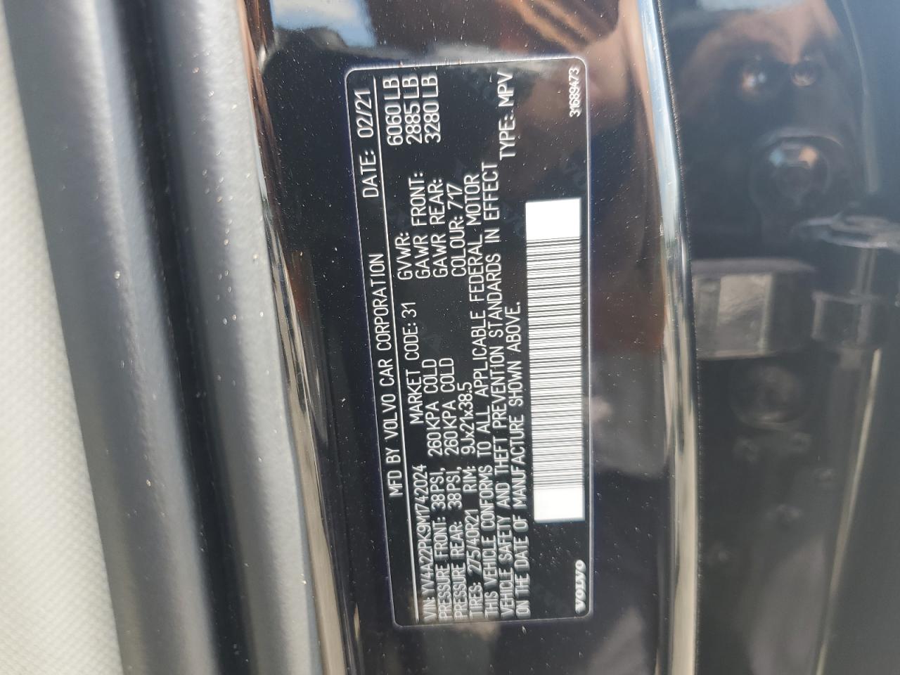 2021 Volvo Xc90 T6 Momentum VIN: YV4A22PK9M1742024 Lot: 62426885