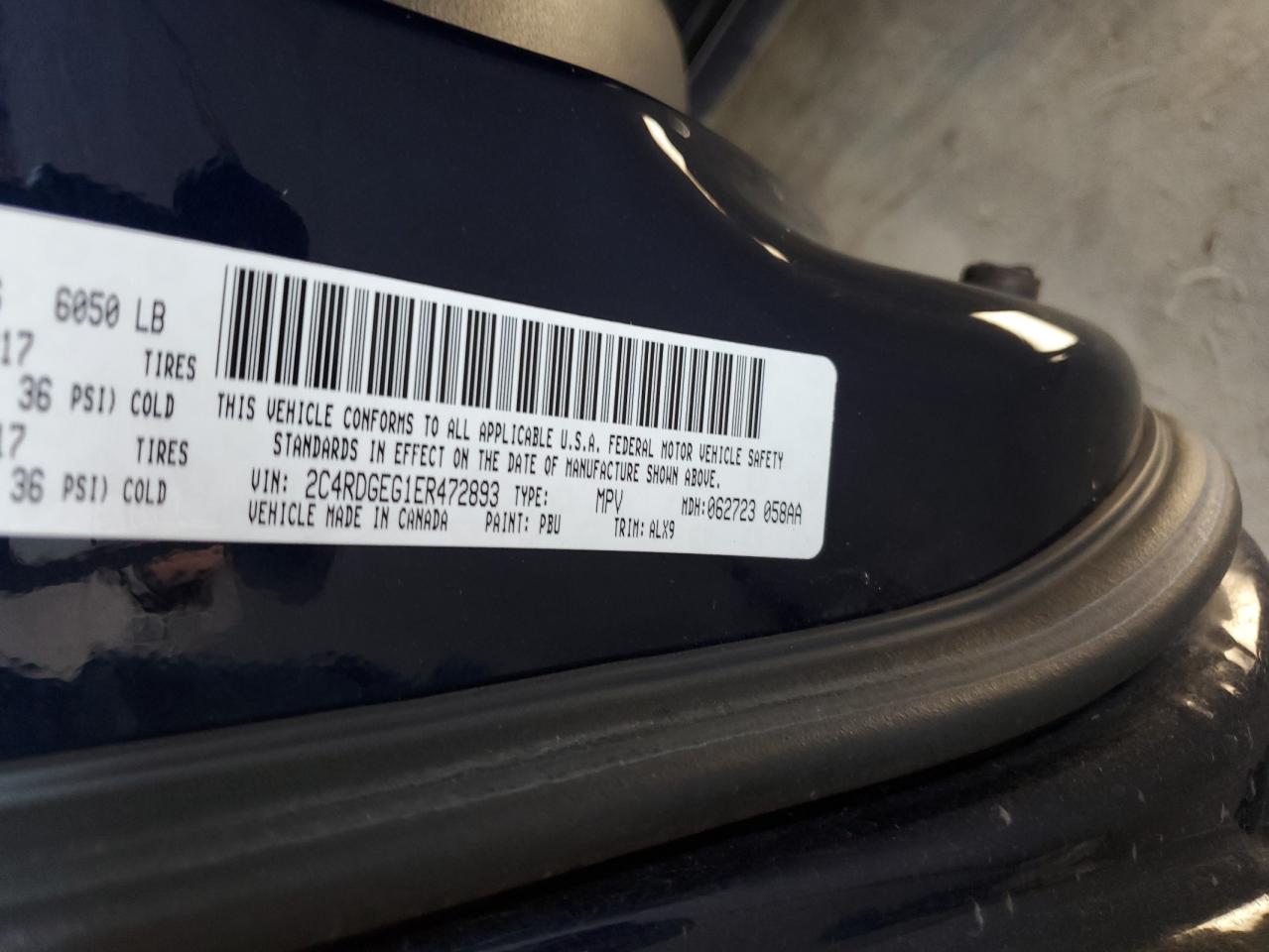 DODGE CARAVAN 2014 VIN 2C4RDGEG1ER472893 zdjęcie 13