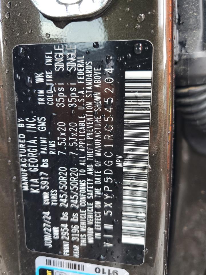 2024 Kia Telluride Sx VIN: 5XYP5DGC1RG545204 Lot: 60695635