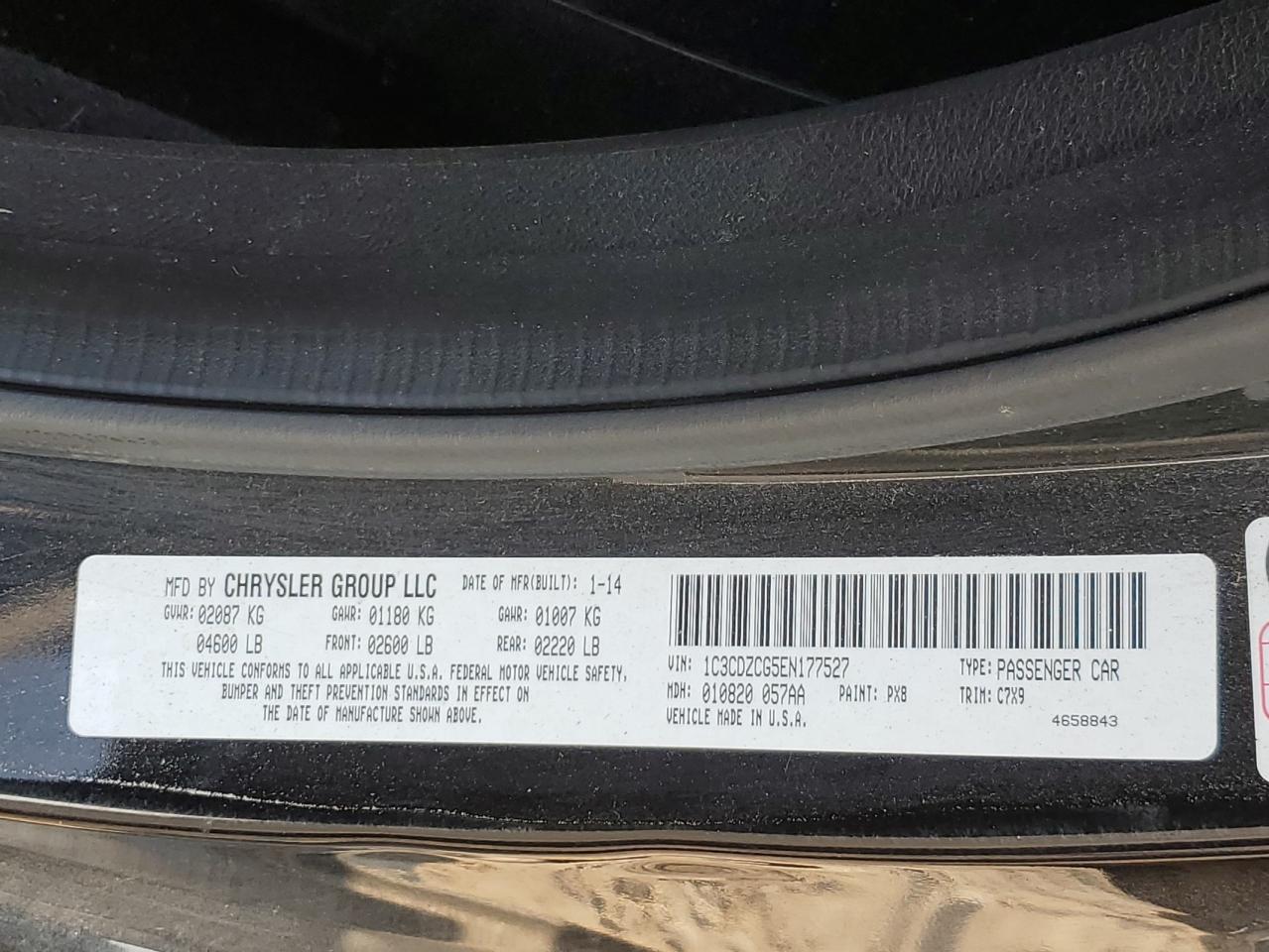 2014 Dodge Avenger Sxt VIN: 1C3CDZCG5EN177527 Lot: 62091955
