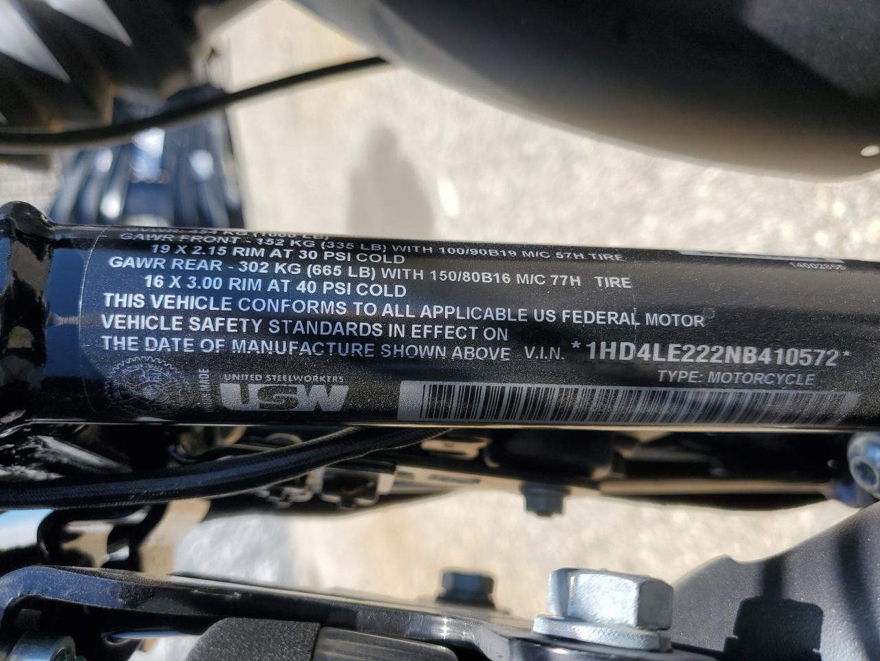 2022 Harley-Davidson Xl883 N VIN: 1HD4LE222NB410572 Lot: 62534345