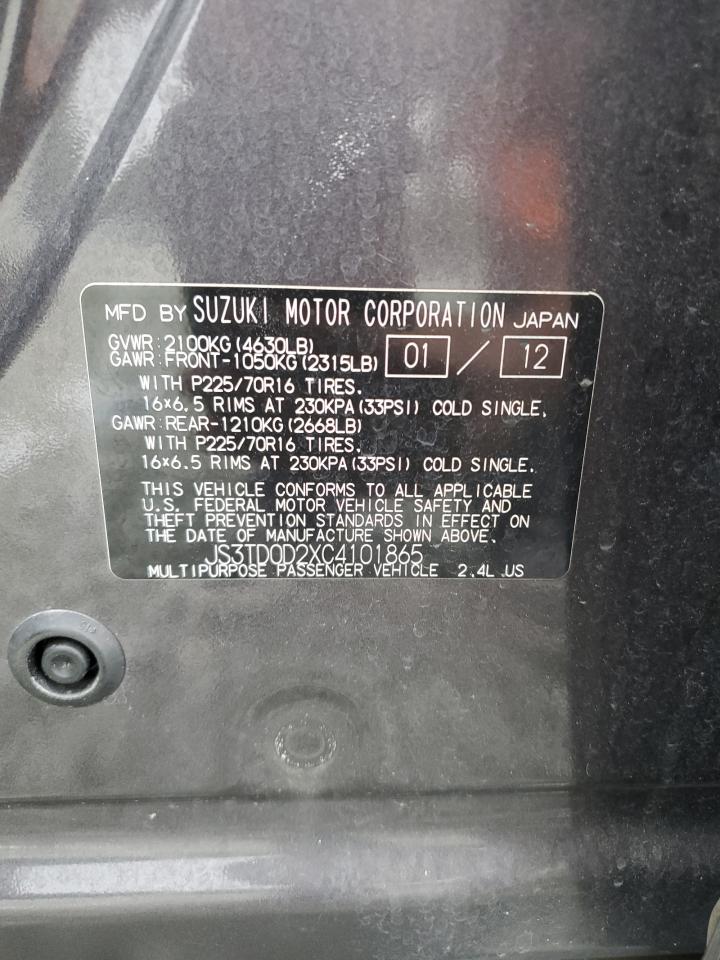 2012 Suzuki Grand Vitara Premium VIN: JS3TD0D2XC4101865 Lot: 59736745