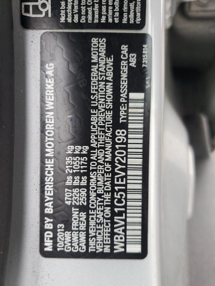 2014 BMW X1 xDrive28I VIN: WBAVL1C51EVY20198 Lot: 62481305