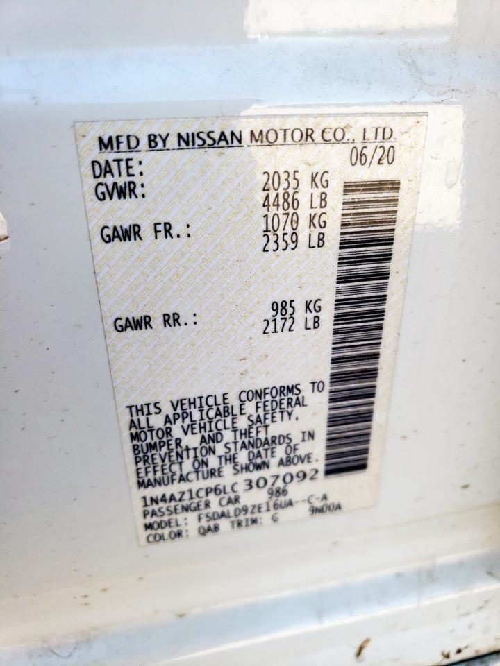2020 Nissan Leaf Sv VIN: 1N4AZ1CP6LC307092 Lot: 60895745