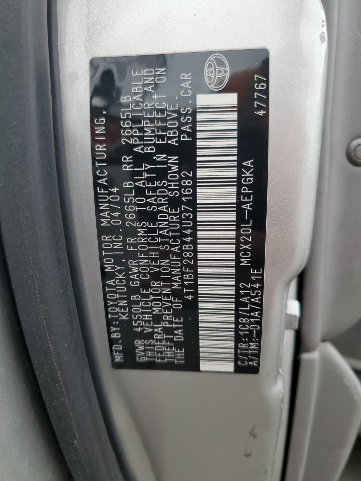 2004 Toyota Avalon Xl VIN: 4T1BF28B44U371682 Lot: 62510455
