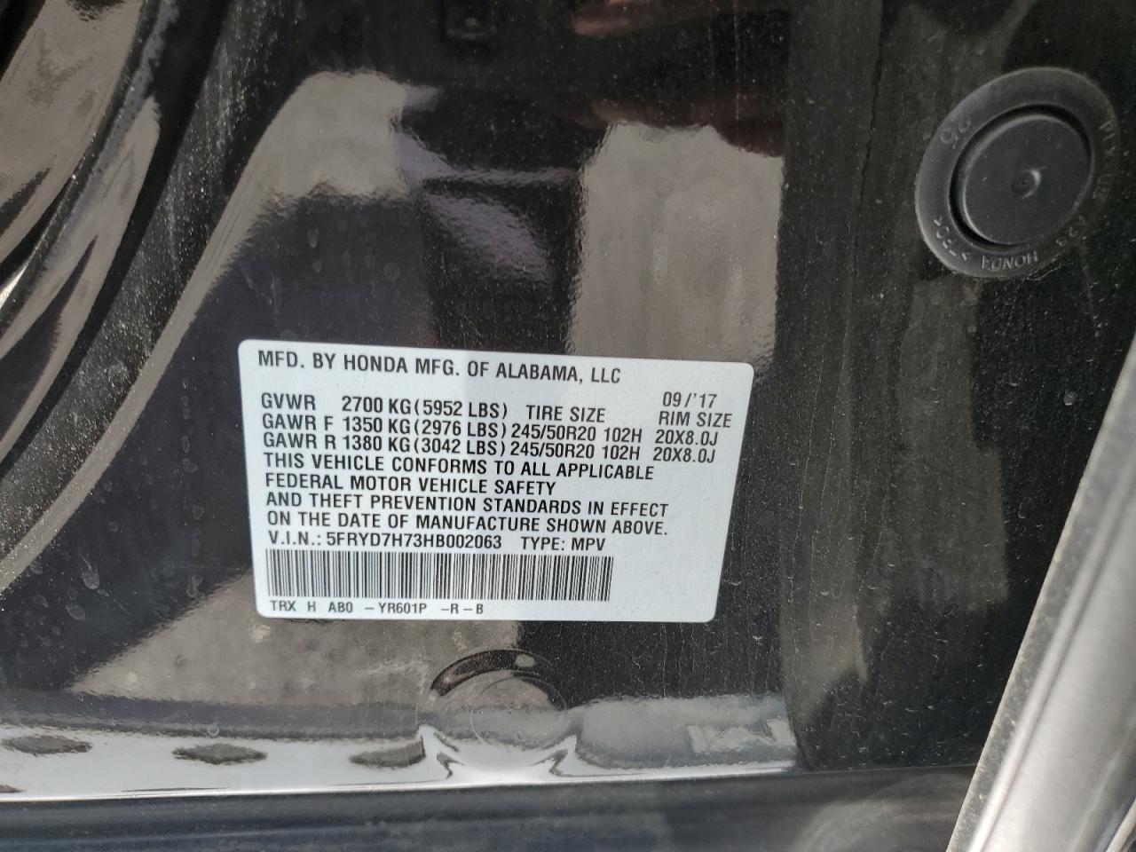 ACURA MDX 2017 VIN 5FRYD7H73HB002063 фото 13