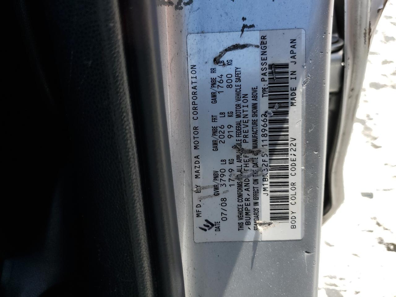 2009 Mazda 3 I VIN: JM1BK32F591189662 Lot: 63141185