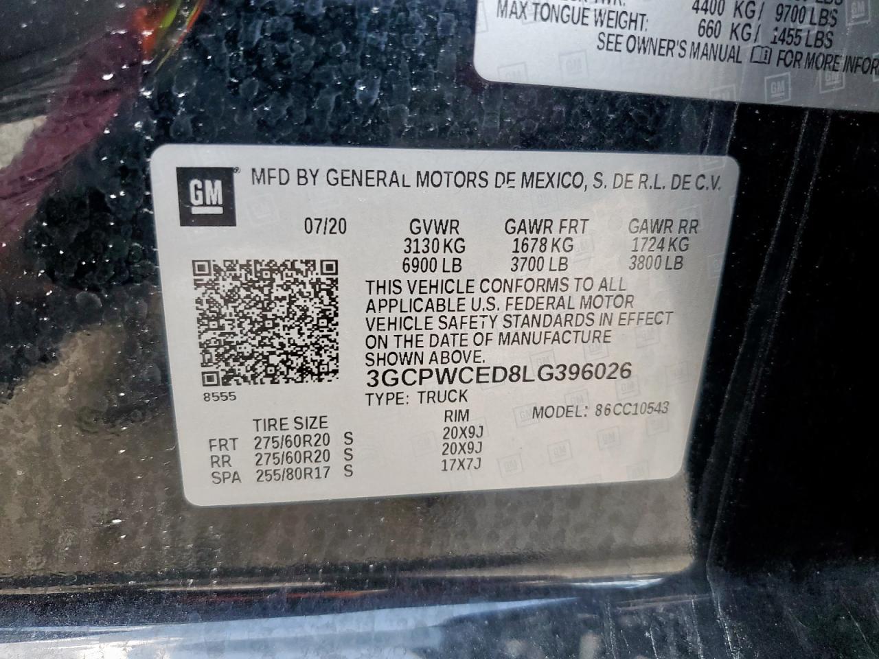 2020 Chevrolet Silverado C1500 Lt VIN: 3GCPWCED8LG396026 Lot: 61070975