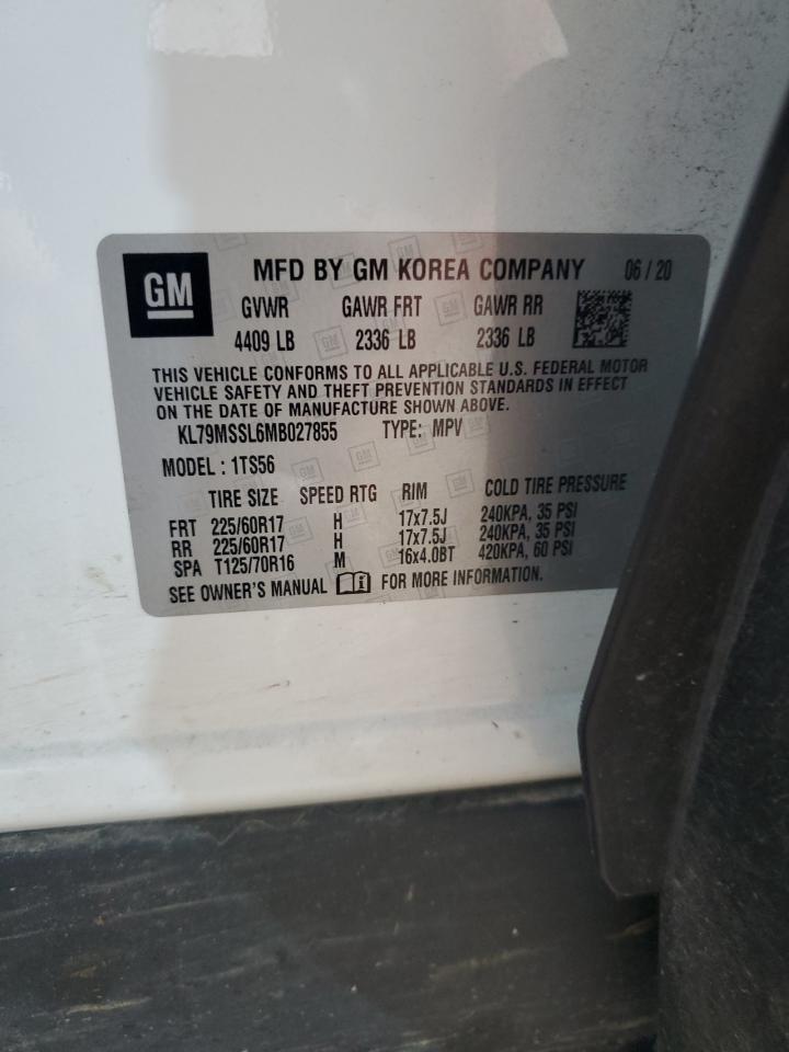 2021 Chevrolet Trailblazer Activ VIN: KL79MSSL6MB027855 Lot: 59778825