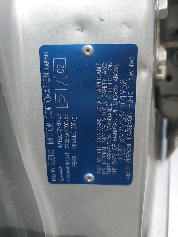 js3tx92v534101958 JS3TX92V534101958 2003 Suzuki Xl7 Plus