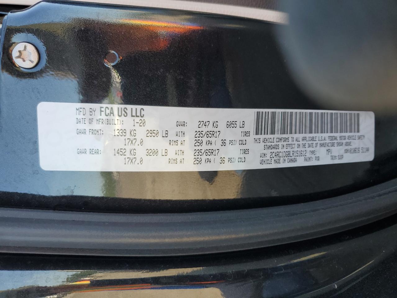 2020 Chrysler Voyager Lxi VIN: 2C4RC1DG8LR151612 Lot: 61596715