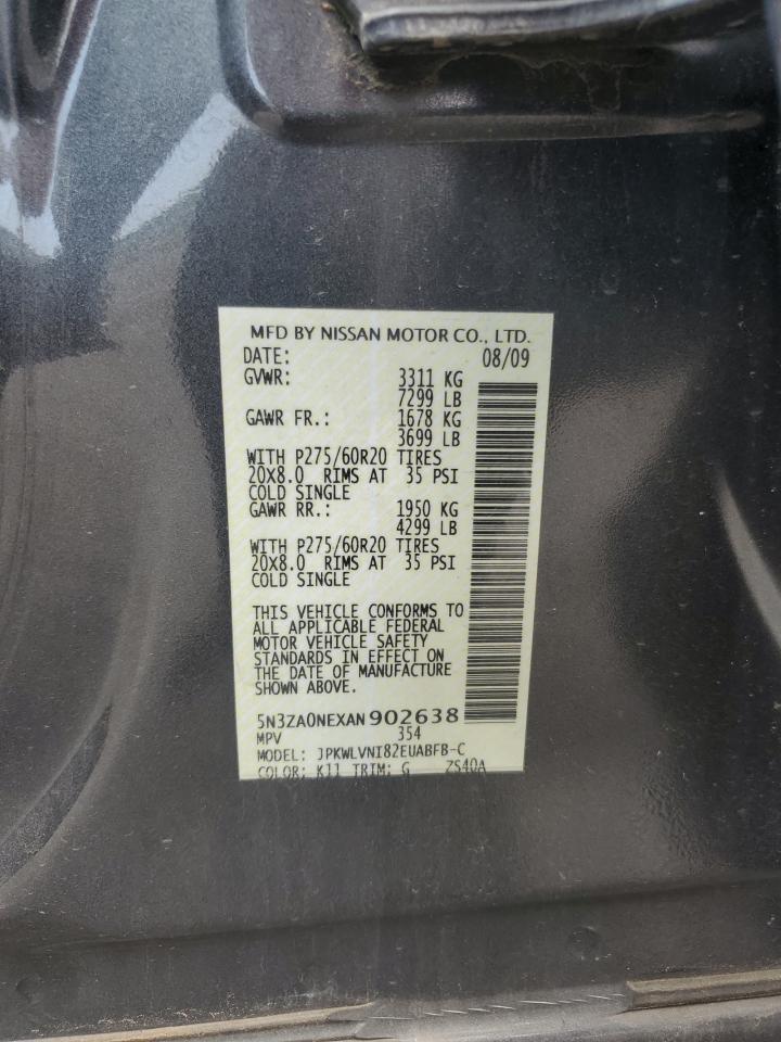 2010 Infiniti Qx56 VIN: 5N3ZA0NEXAN902638 Lot: 62690825