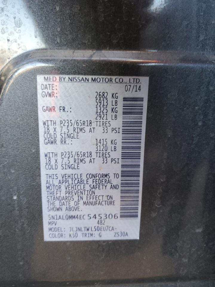 INFINITI QX60 2014 VIN 5N1AL0MM4EC545306 фото 13