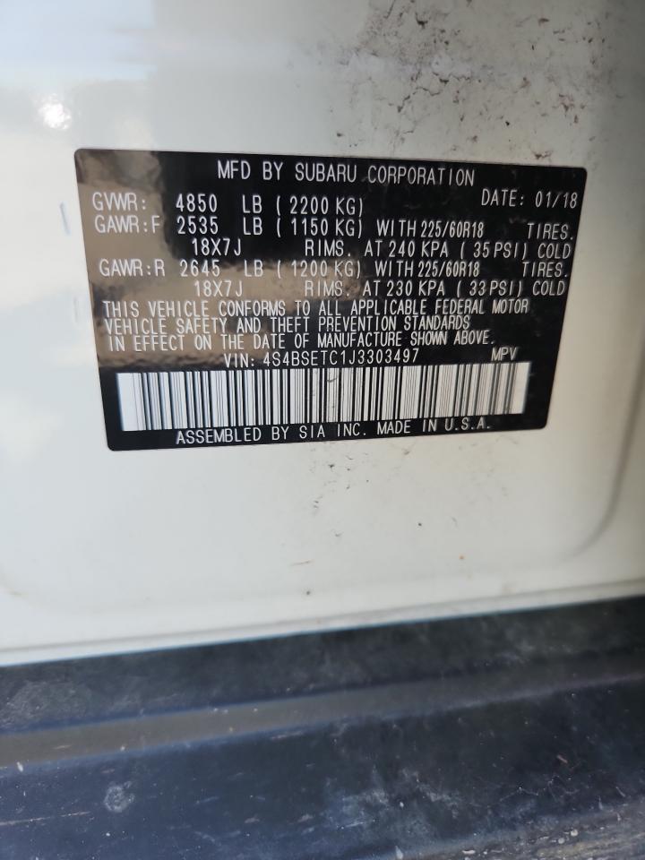 2018 Subaru Outback Touring VIN: 4S4BSETC1J3303497 Lot: 61995105