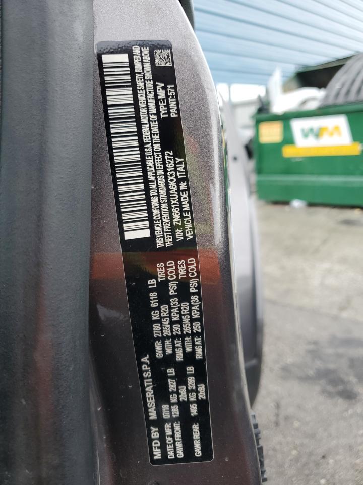 2019 Maserati Levante VIN: ZN661XUA6KX316272 Lot: 59396675