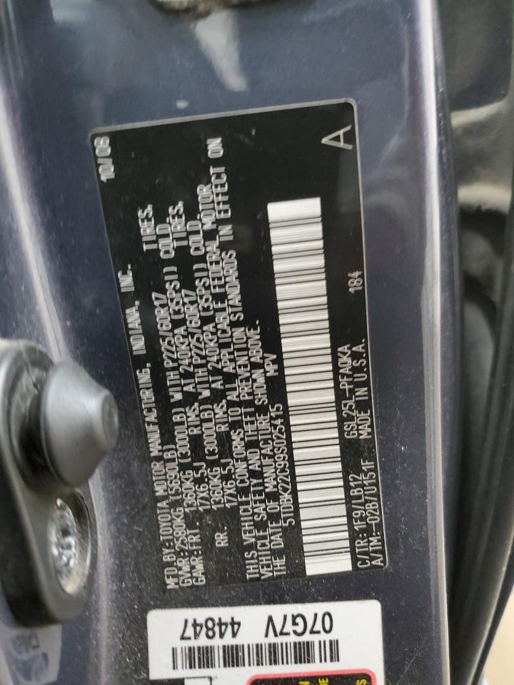 2009 Toyota Sienna Xle VIN: 5TDBK22C99S025415 Lot: 61754535