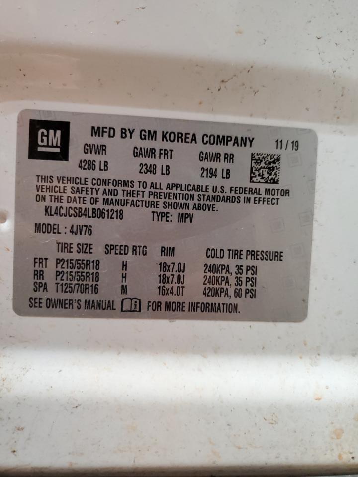 2020 Buick Encore Essence VIN: KL4CJCSB4LB061218 Lot: 59758945