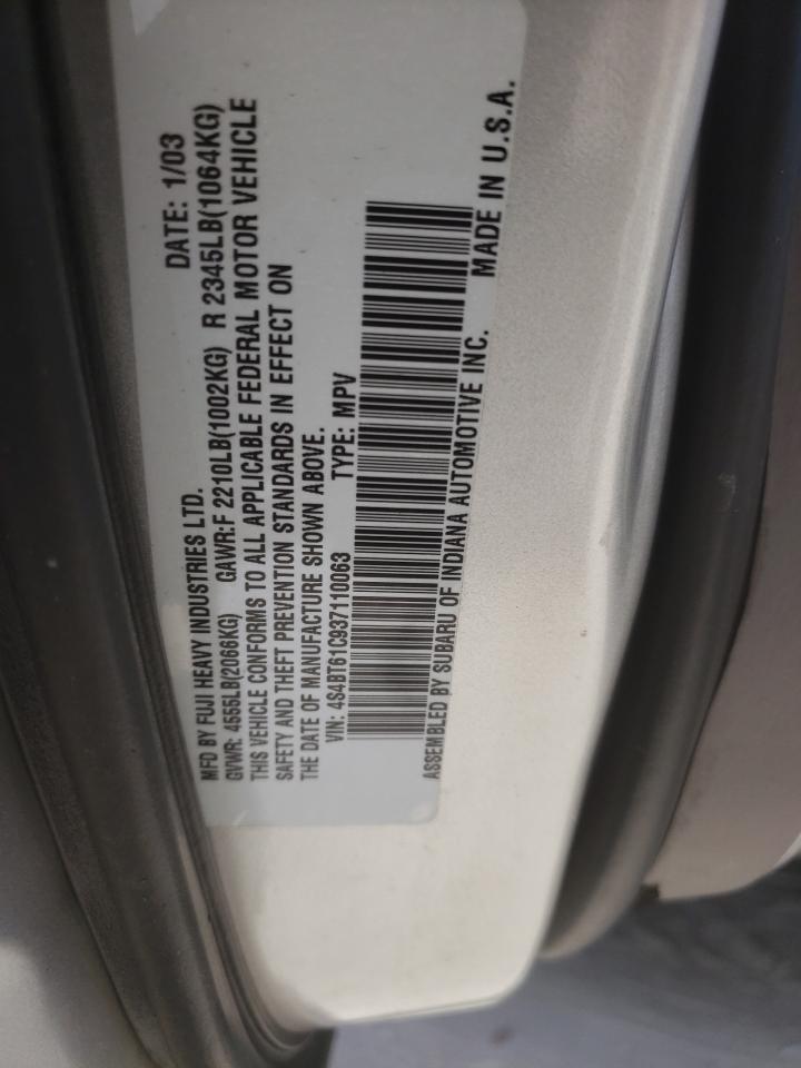 2003 Subaru Baja VIN: 4S4BT61C937110063 Lot: 62271625