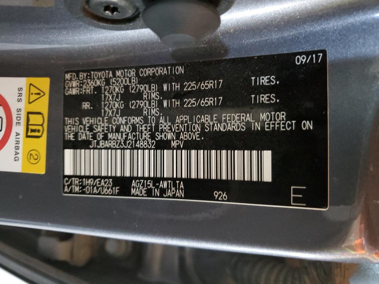 2018 Lexus Nx 300 Base VIN: JTJBARBZ3J2148832 Lot: 62194495