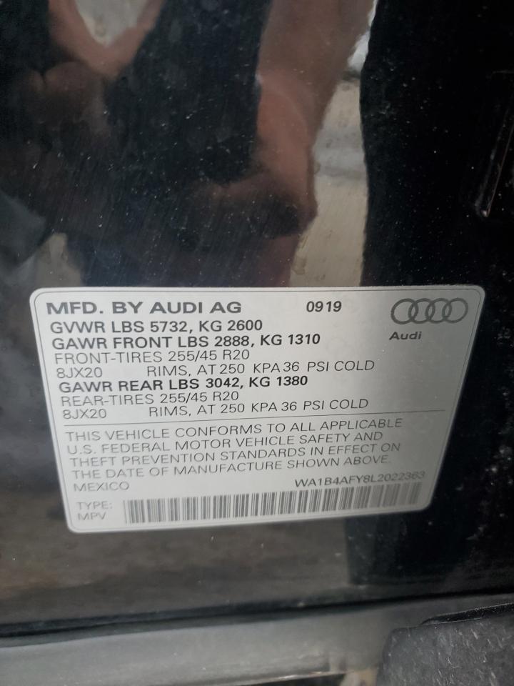 2020 Audi Sq5 Premium Plus VIN: WA1B4AFY8L2022363 Lot: 61650195