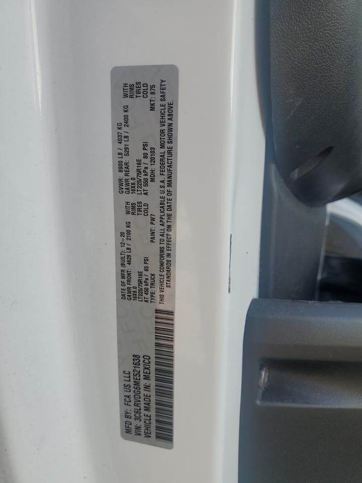 RAM All Models 2021 VIN 3C6LRVDG6ME521638 photo 12