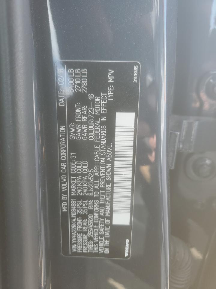 2018 Volvo Xc60 T6 Momentum VIN: YV4A22RK4J1084881 Lot: 61270675