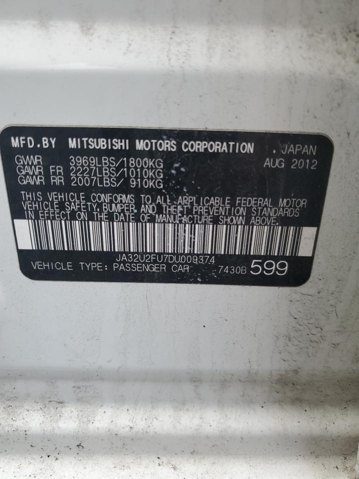 2013 Mitsubishi Lancer Es/Es Sport VIN: JA32U2FU7DU009374 Lot: 61428585
