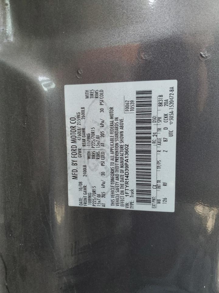 2009 Ford Ranger Super Cab VIN: 1FTYR14D39PA13602 Lot: 62187565