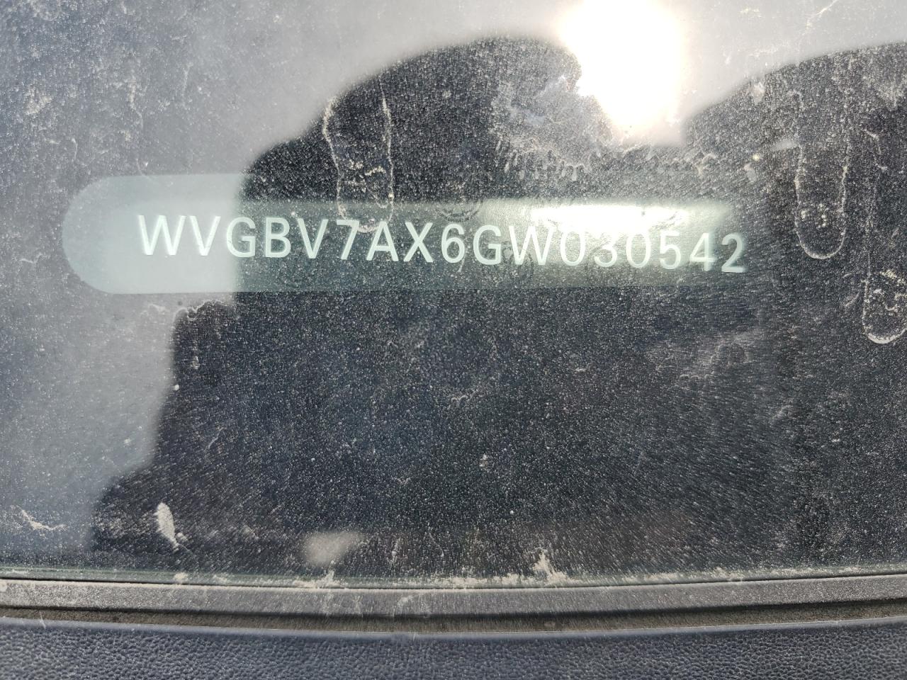 2016 Volkswagen Tiguan S VIN: WVGBV7AX6GW030542 Lot: 60496805
