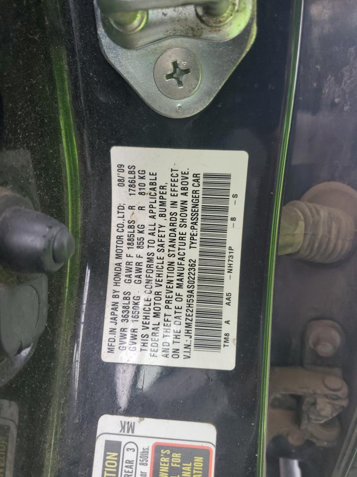 2010 Honda Insight Lx VIN: JHMZE2H59AS022362 Lot: 59442435