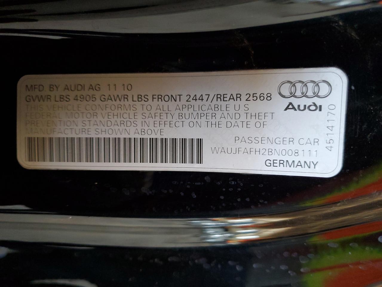 2011 Audi A5 Premium Plus VIN: WAUJFAFH2BN008111 Lot: 62544055