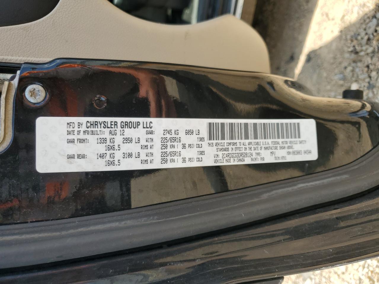 2013 Dodge Grand Caravan Sxt VIN: 2C4RDGCG3DR528124 Lot: 62646345