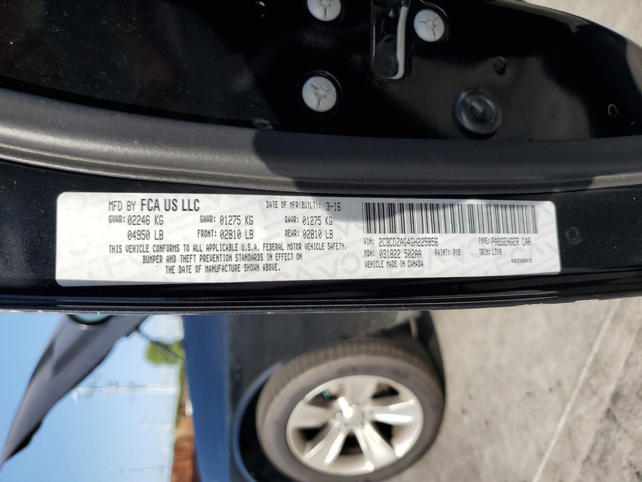 2016 Dodge Challenger Sxt VIN: 2C3CDZAG4GH225856 Lot: 60676345