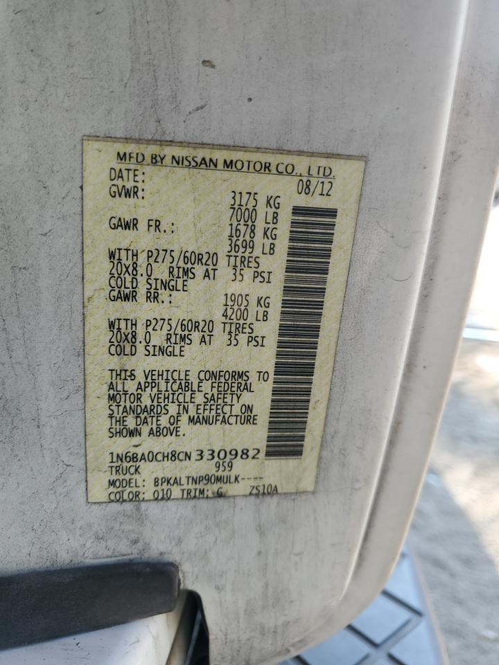2012 Nissan Titan S VIN: 1N6BA0CH8CN330982 Lot: 62934465
