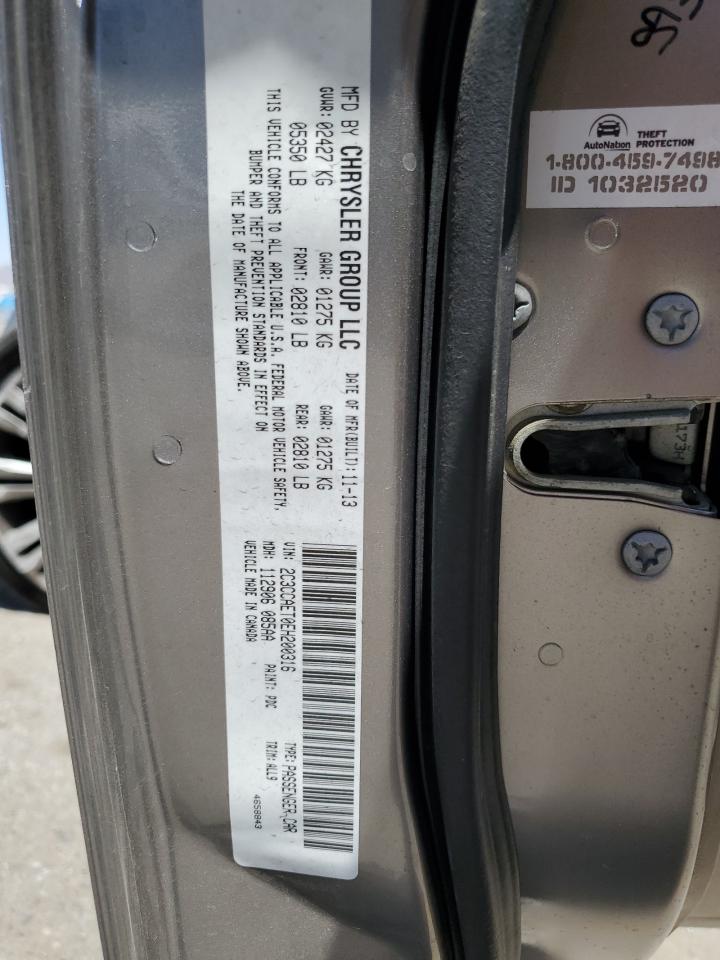 2014 Chrysler 300C VIN: 2C3CCAET0EH200316 Lot: 61713915