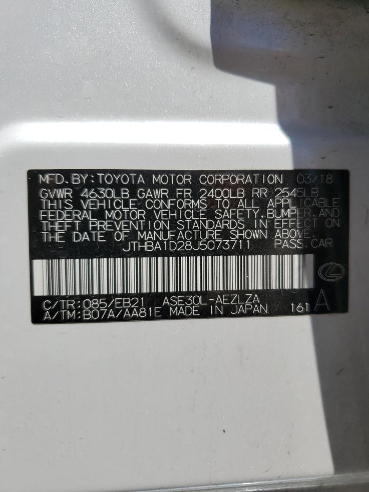 2018 Lexus Is 300 VIN: JTHBA1D28J5073711 Lot: 62951895